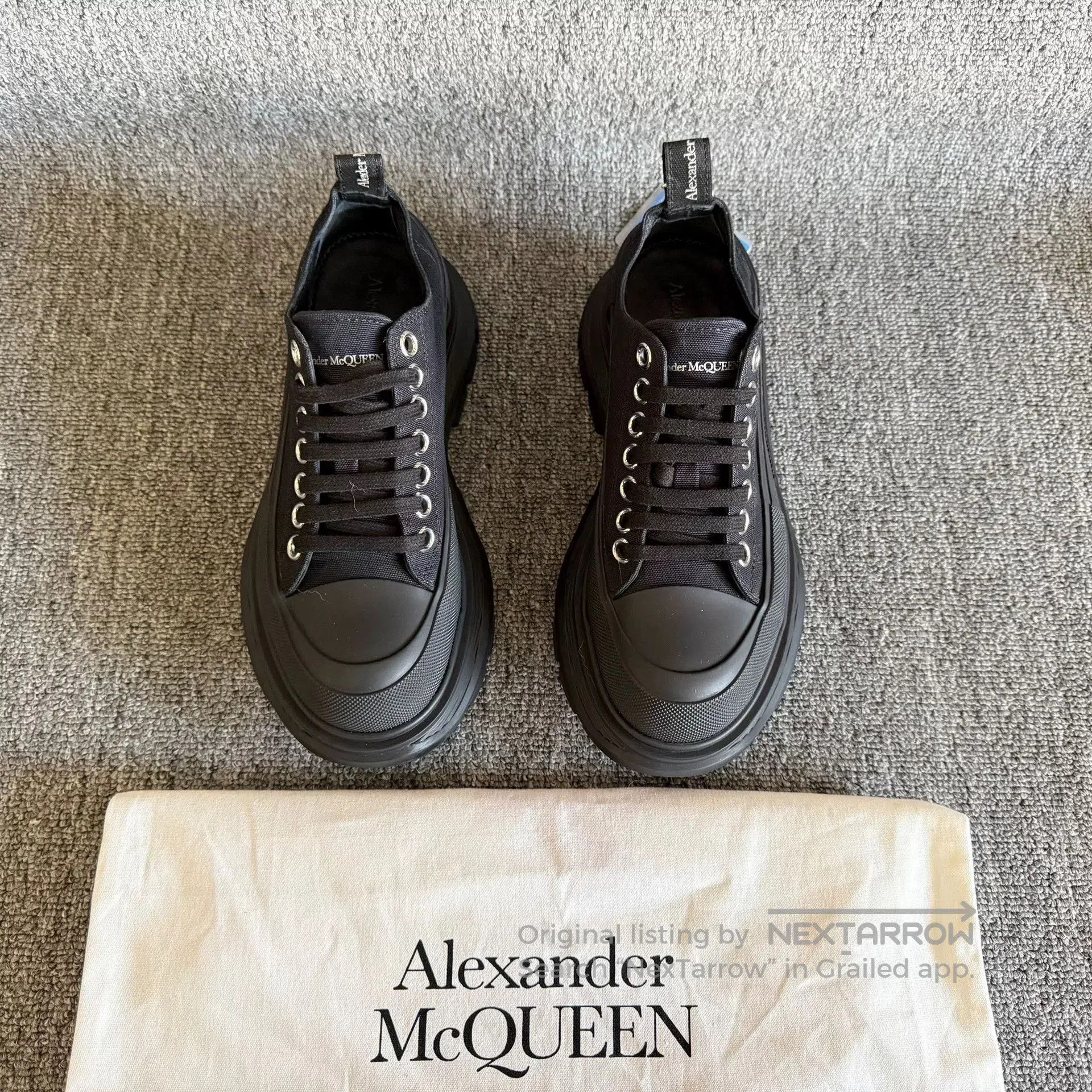 Alexander McQueen Alexander McQueen Platform Black Canvas Shoes. Size US 6 / IT 36 - 3 Thumbnail