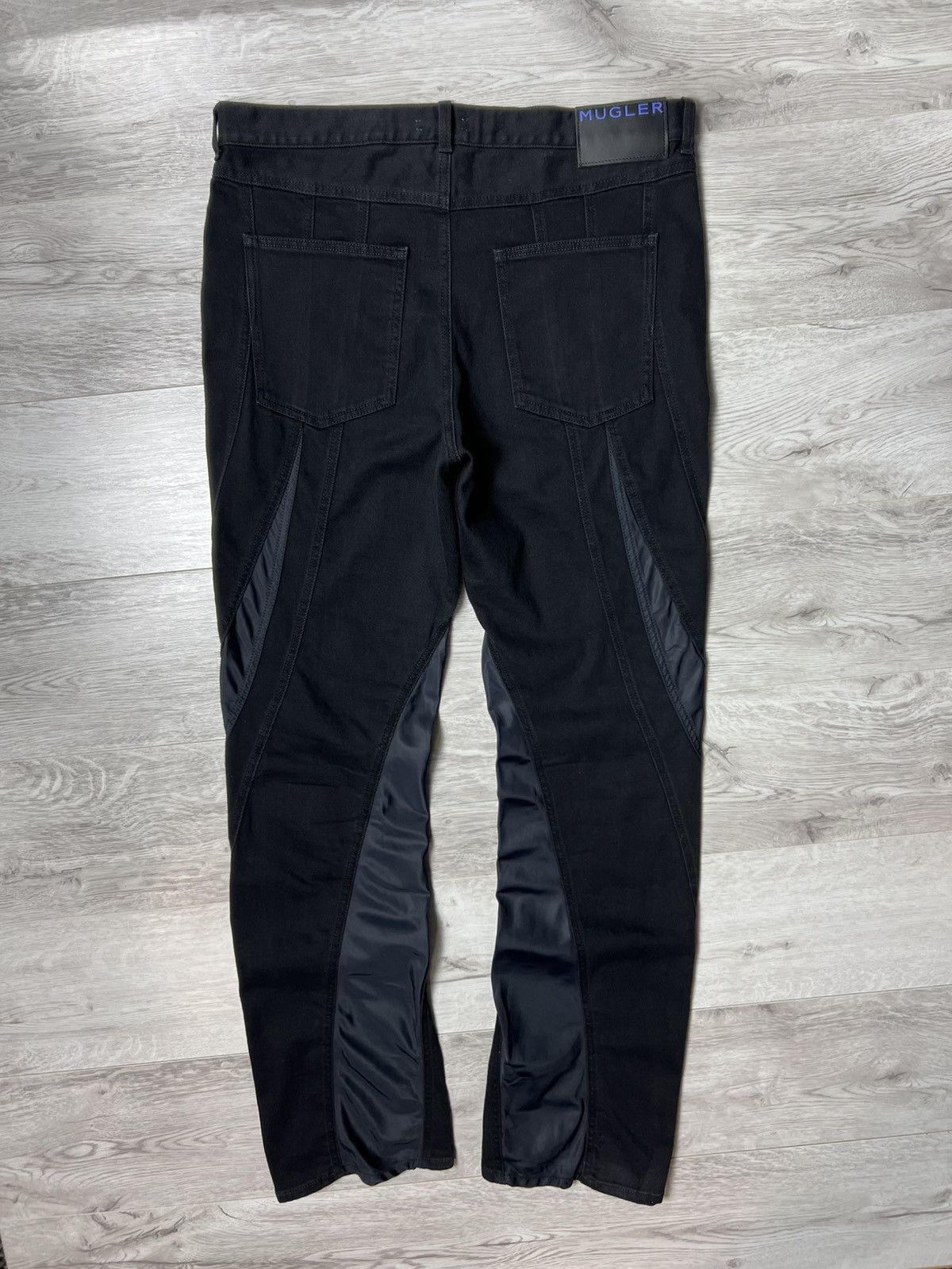 Mugler Thierry Mugler x H&M Spiral Panel Jeans Black Denim Pants HM Size US 36 / EU 52 - 10 Thumbnail