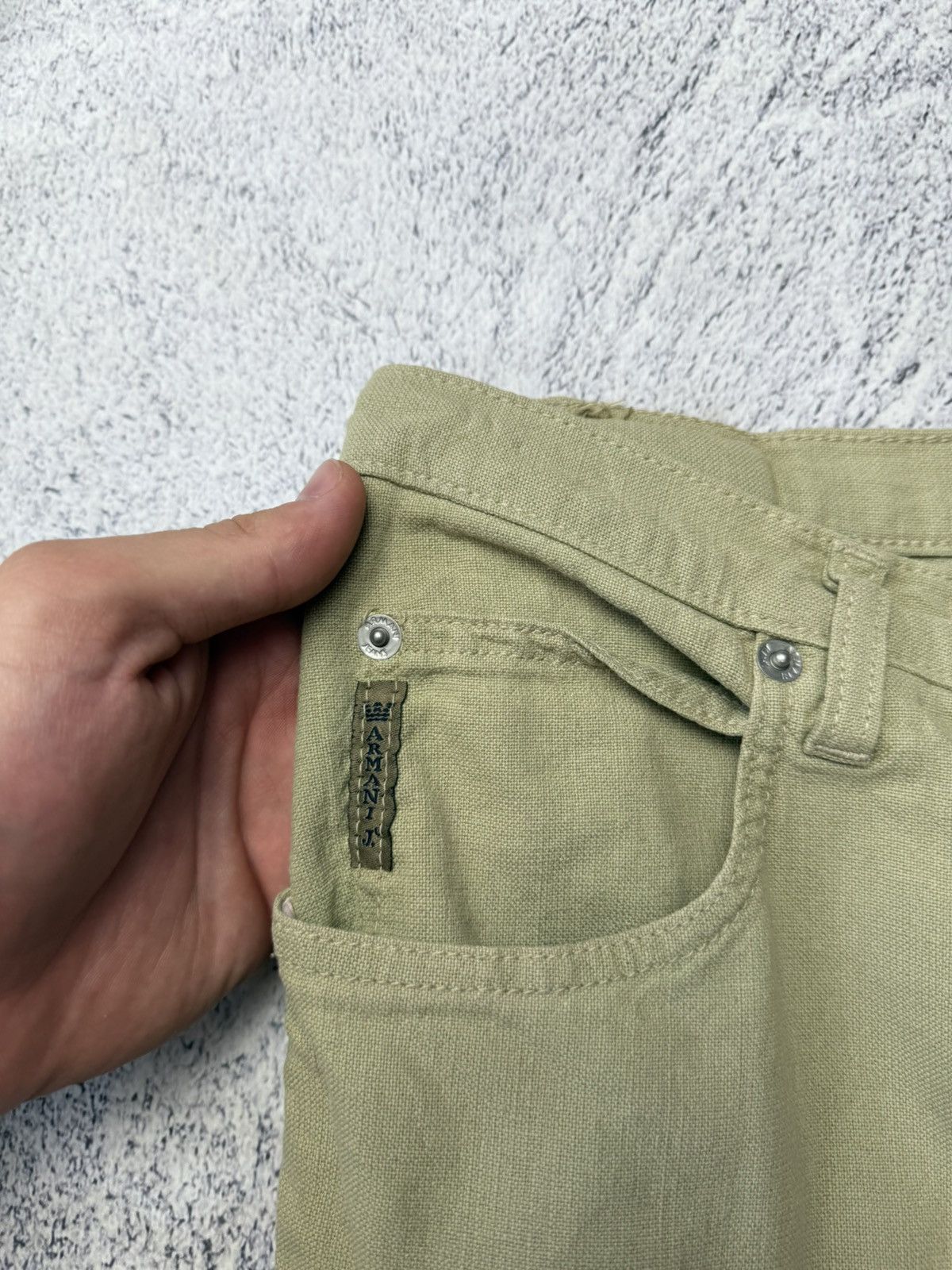 Armani Vintage Armani Jeans Linen Pants Metal Logo Old Money Size US 32 / EU 48 - 14 Thumbnail