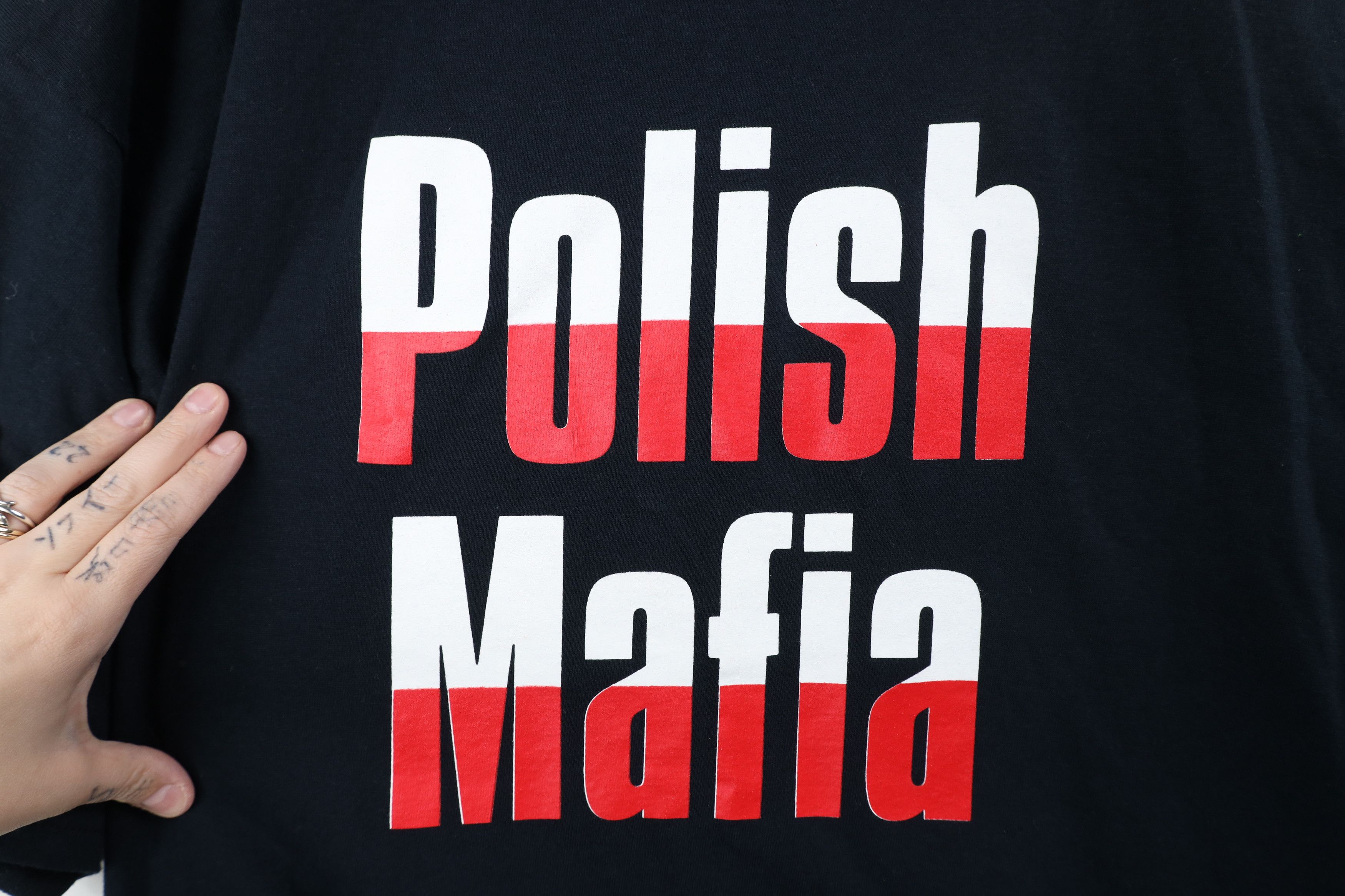 Vintage Vintage Y2K Streetwear Spell Out Polish Mafia T-Shirt Black Size US XXL / EU 58 / 5 - 4 Thumbnail