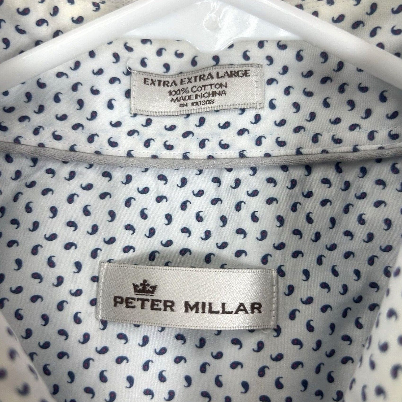 Peter Millar VINTAGE Peter Millar Long Sleeve Paisley Button-Up Shirt Mens 2XL Blue Casual Mens Size US XXL / EU 58 / 5 - 3 Thumbnail