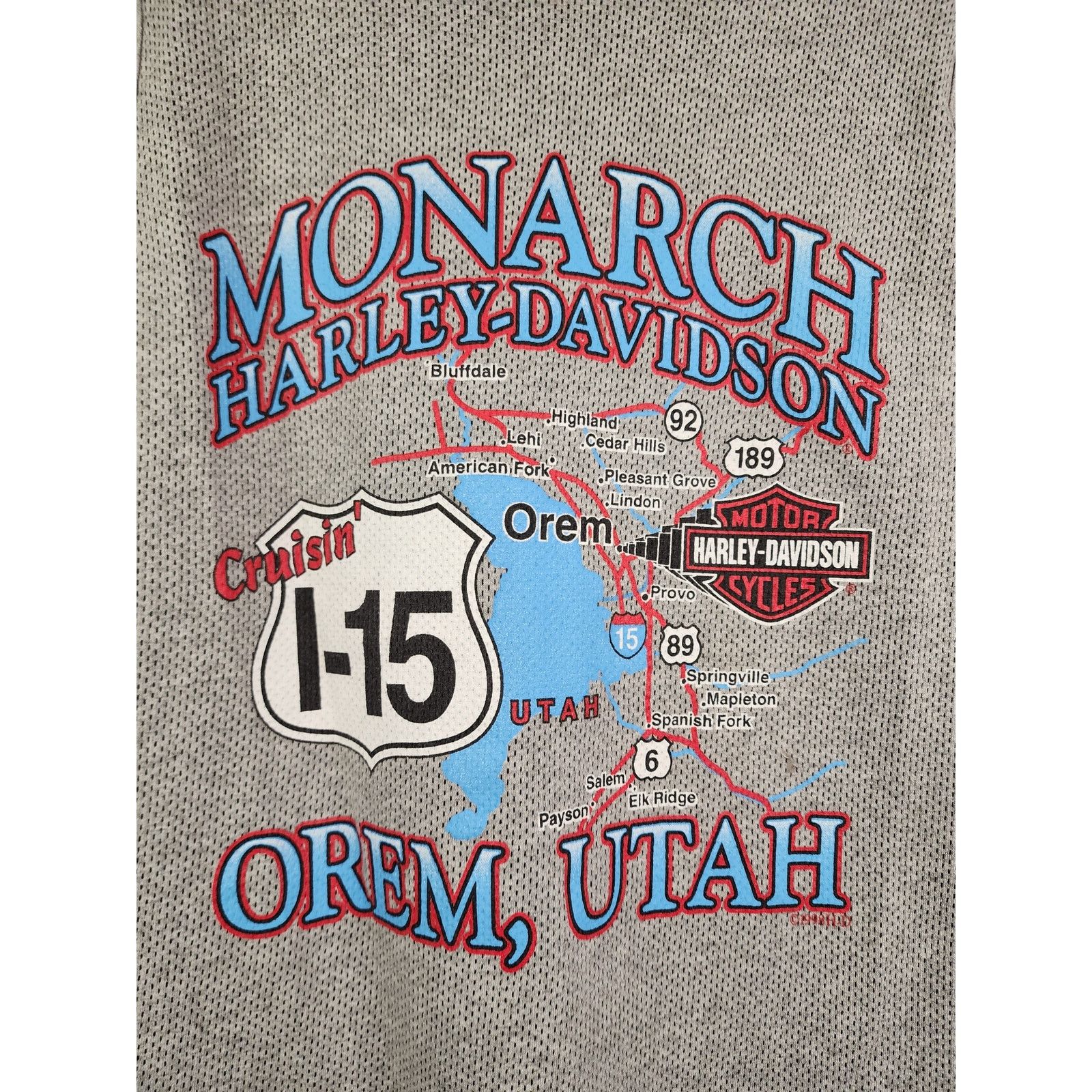 Harley Davidson × Vintage Vintage Harley Davidson Sleeveless Shirt Monarch Utah 90s L Size US L / EU 52-54 / 3 - 2 Thumbnail