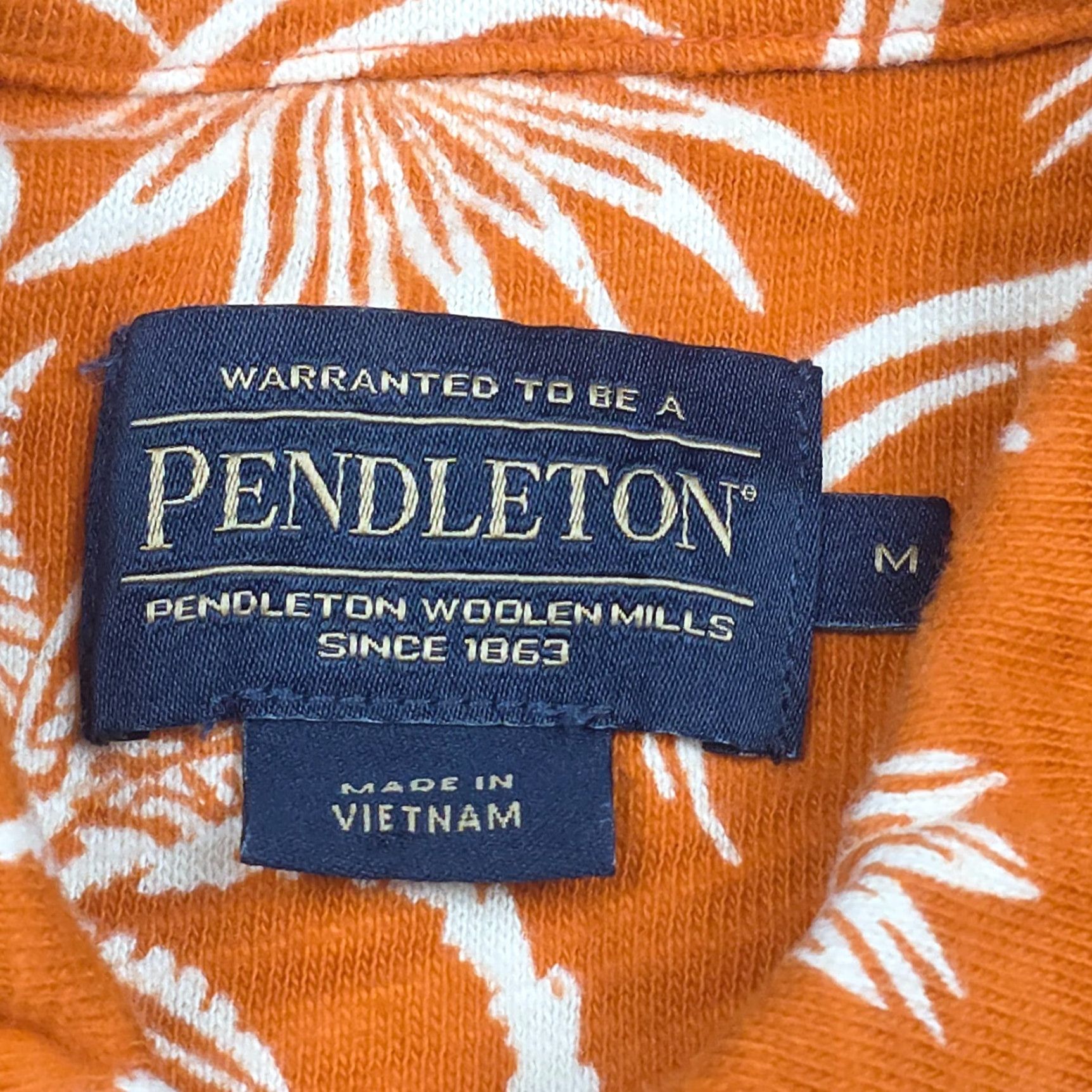 Pendleton Pendleton Wayside Knit Shirt Men M Orange Floral Button Up Short Sleeve Shirt Size US M / EU 48-50 / 2 - 4 Thumbnail