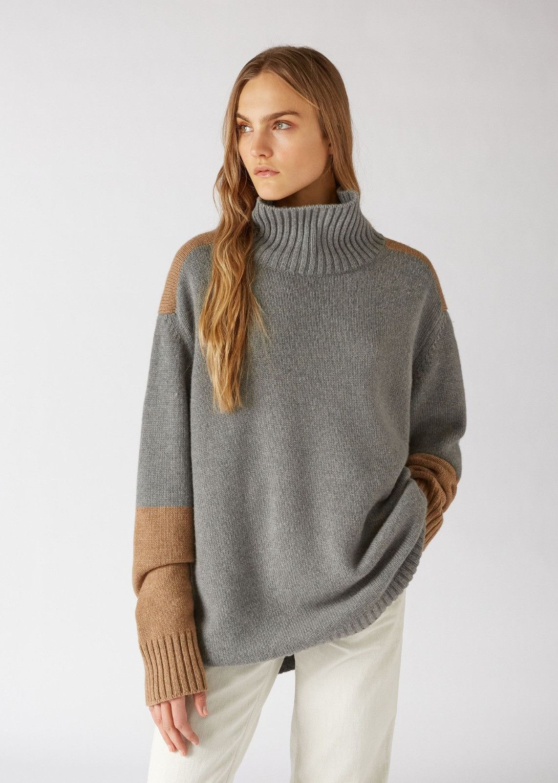Loro Piana o1srvl11e0125 Grassmoor Turtleneck Sweater in Grey & Brown Size S / US 4 / IT 40 - 5 Thumbnail