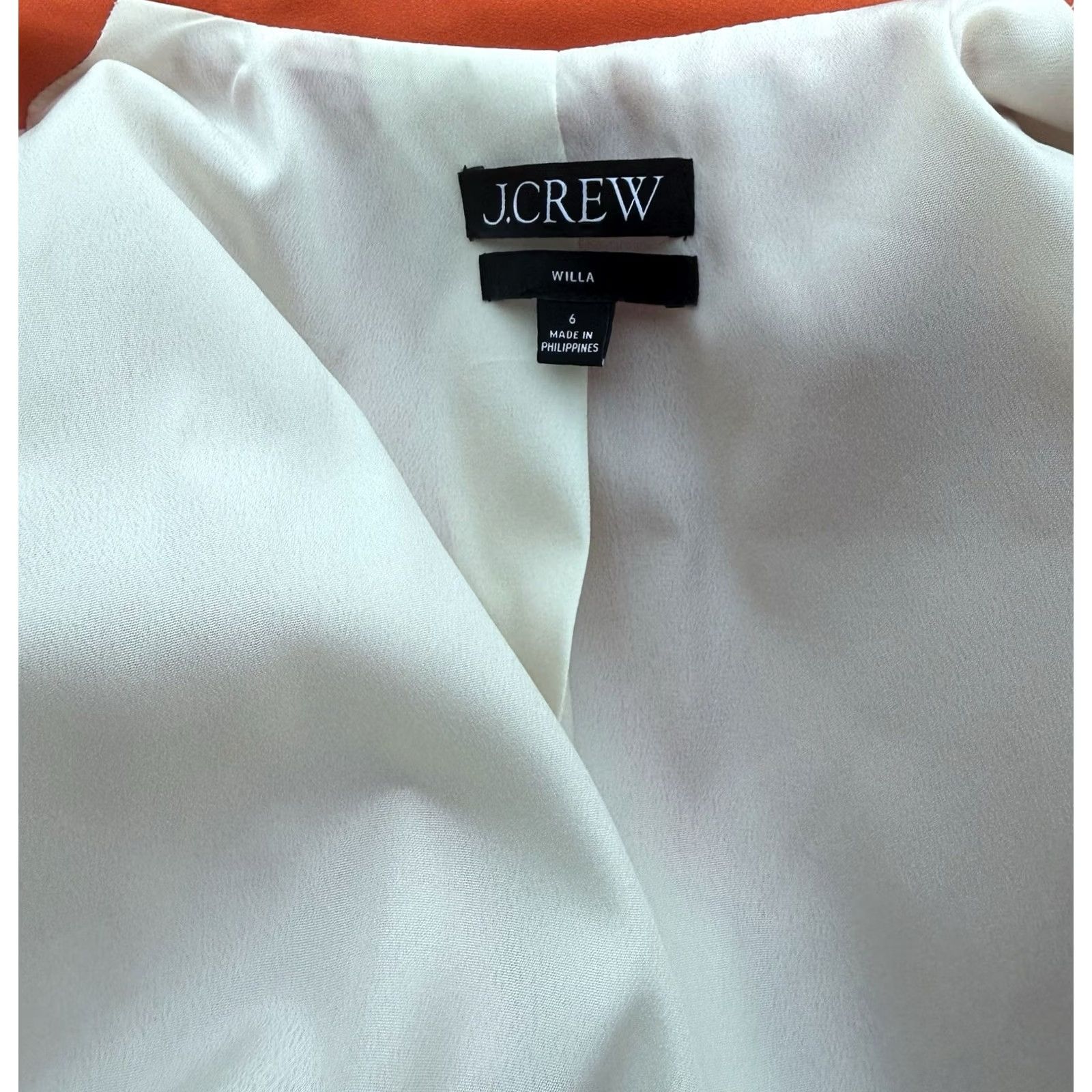 J.Crew J.Crew Willa Blazer Womens 6 Orange Gold Button Lined Career Jacket Shirt Size M / US 6-8 / IT 42-44 - 7 Thumbnail