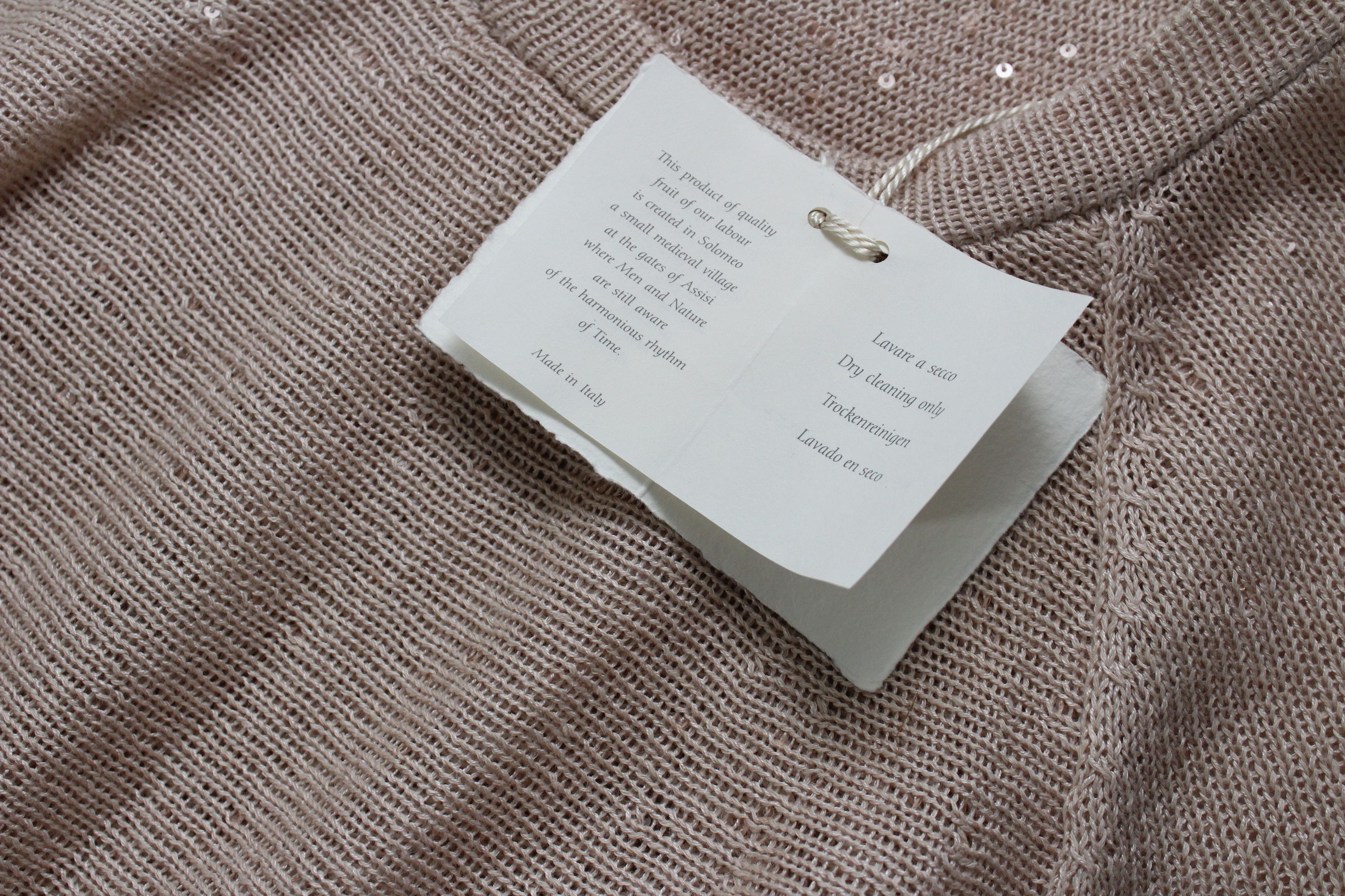 Brunello Cucinelli Brunello Cucinelli Beige Sequinned Knit Layered Sweater Sz S Size S / US 4 / IT 40 - 12 Thumbnail