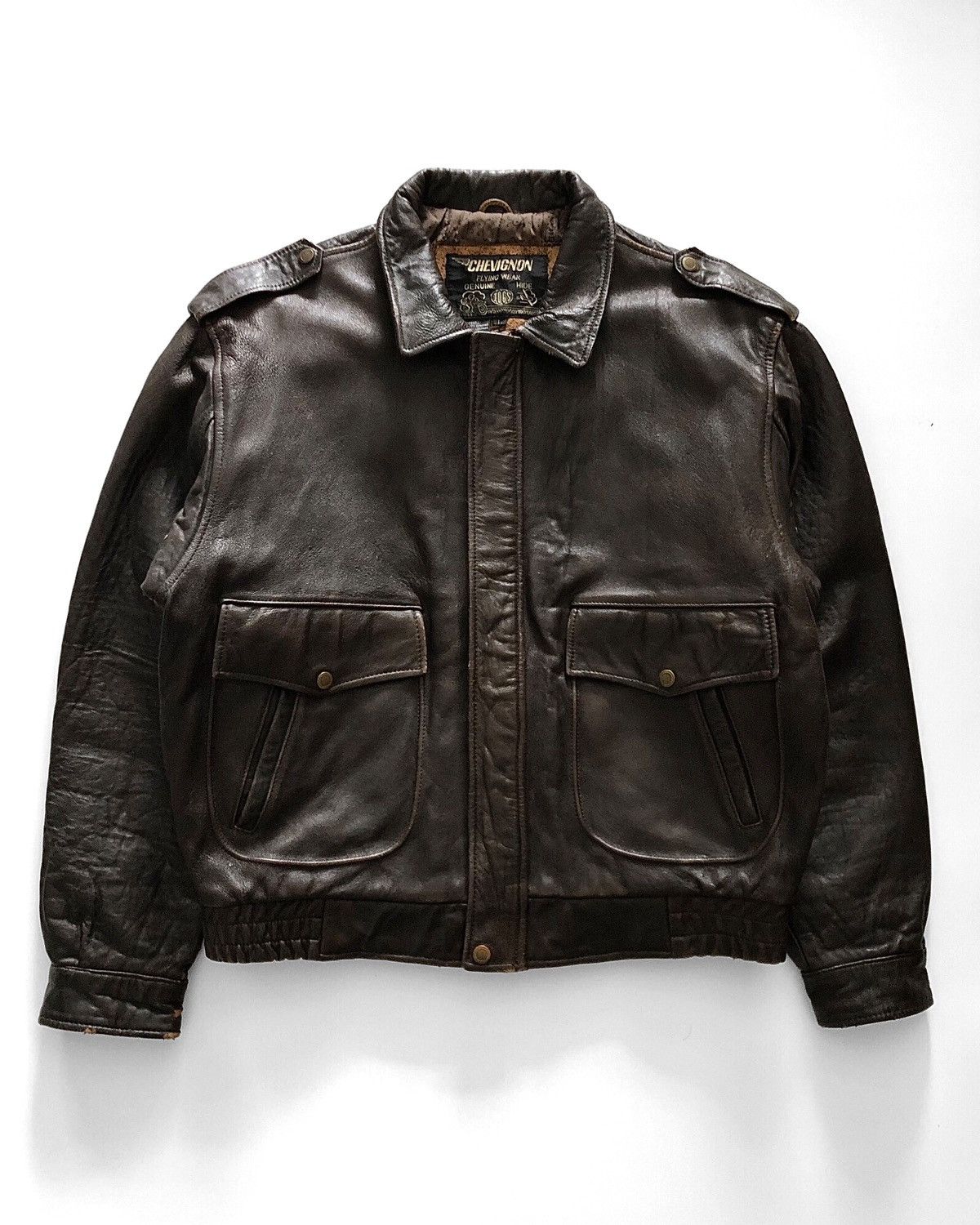 Chevignon LATE 1980's VINTAGE CHEVIGNON LEATHER JACKET Size US L / EU 52-54 / 3 - 1 Thumbnail