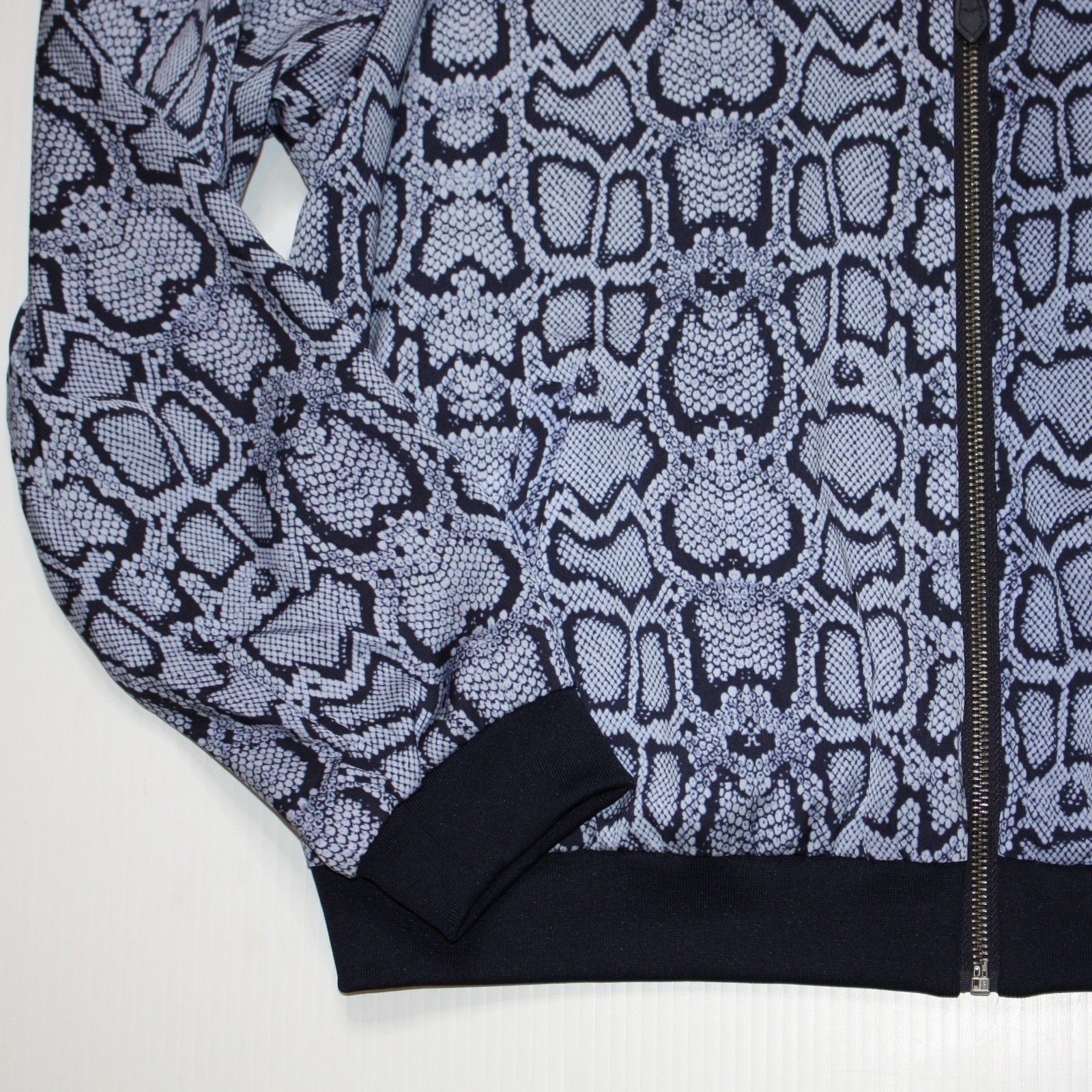 Other Stella & Dot Navy Blue & Python Reversible Bomber Jacket Size L / US 10 / IT 46 - 4 Thumbnail
