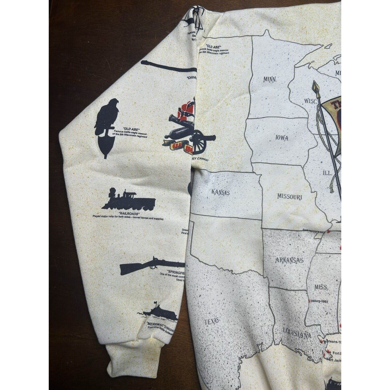 Vintage 90s American Civil War History Crewneck Pullover Sweatshirt Size US XXL / EU 58 / 5 - 9 Thumbnail