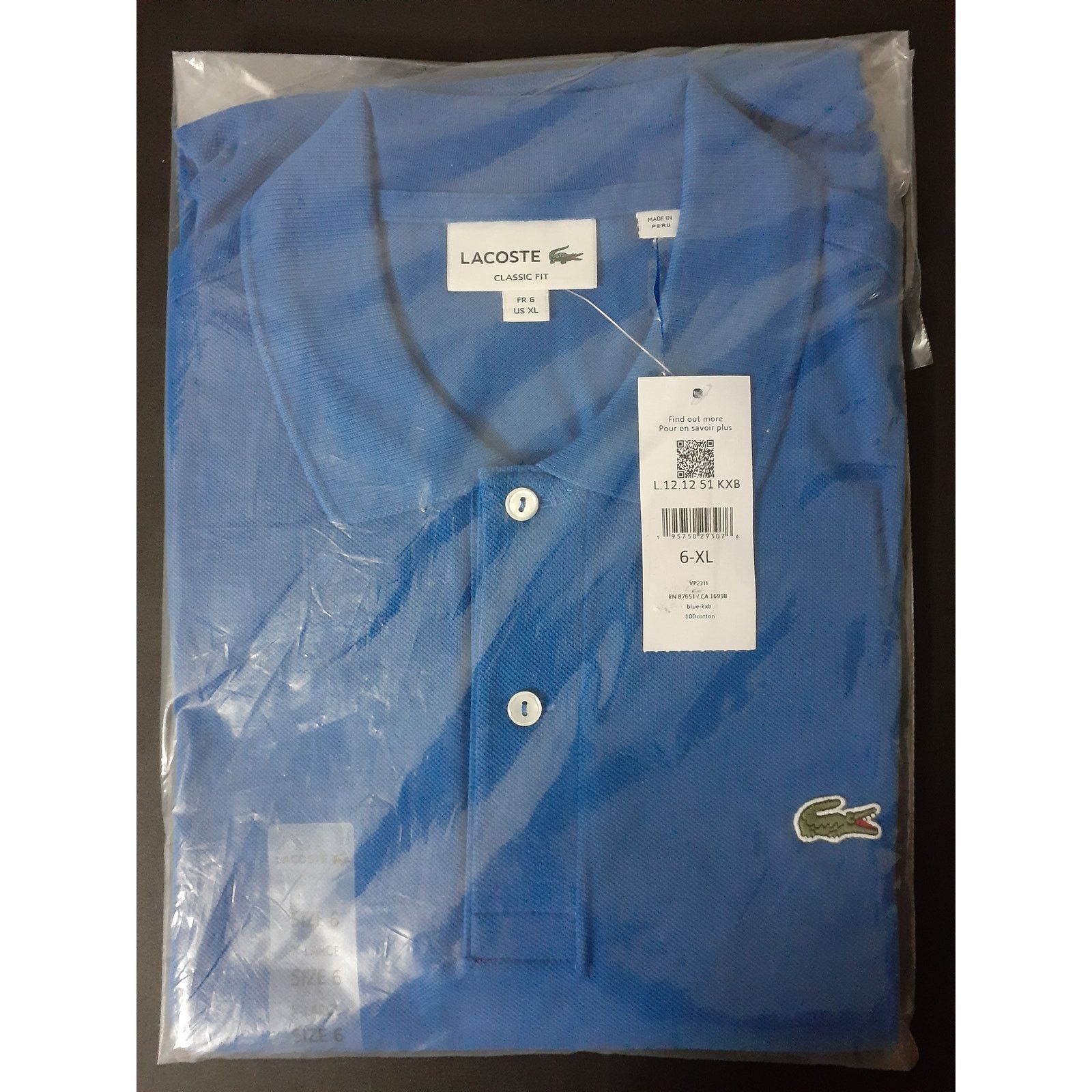 Lacoste Lacoste Men's Short Classic Chine L.1212 Polo Kingdom XL Size US XL / EU 56 / 4 - 2 Thumbnail