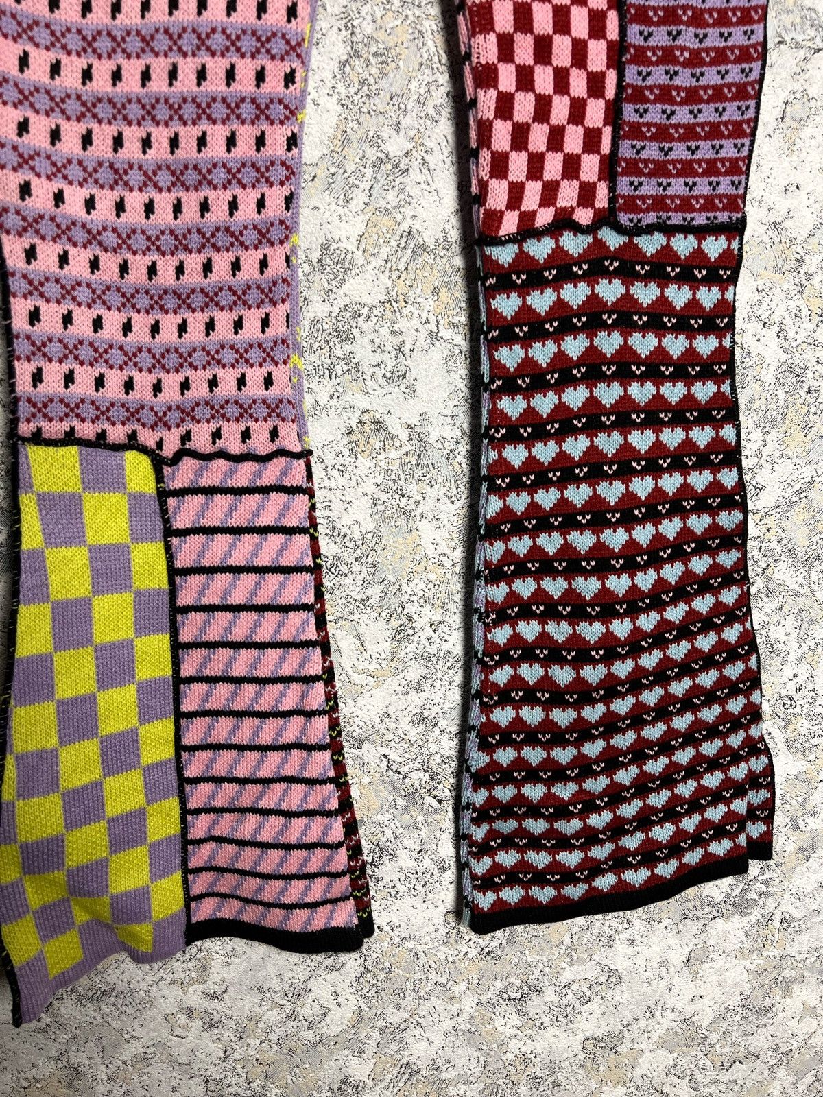 Designer × The Ragged Priest The Ragged Priest Mix Knit Multicolor Flare Trousers Pants Size 25" / US 0 / IT 36 - 3 Thumbnail