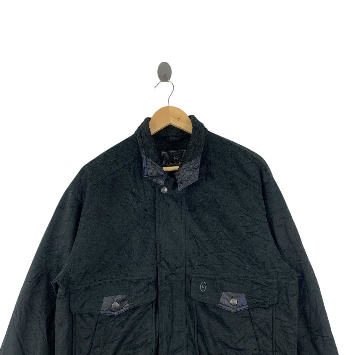 Gianni Valentino Vintage GIANNI VALENTINO ITALY Velvet Varsity Stadium Jacket Size US M / EU 48-50 / 2 - 2 Thumbnail