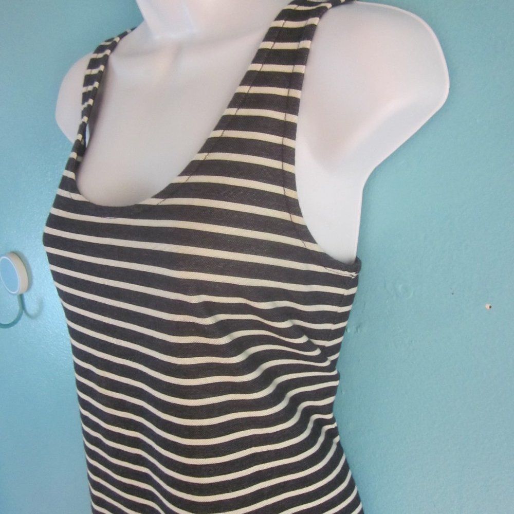 Madewell Madewell Womens Size M Gray Black Striped Short Summer Cotto Size M / US 6-8 / IT 42-44 - 5 Thumbnail