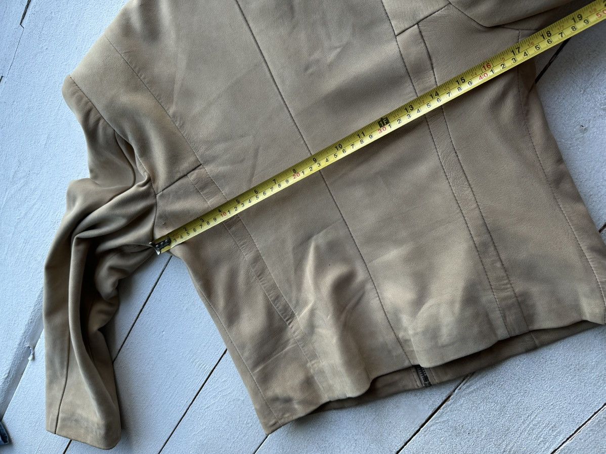 Other 🚨Y2K RICK OWENS TYPE DIRTY SLIM FIT ZIP LEATHER JACKET Size S / US 4 / IT 40 - 16 Thumbnail
