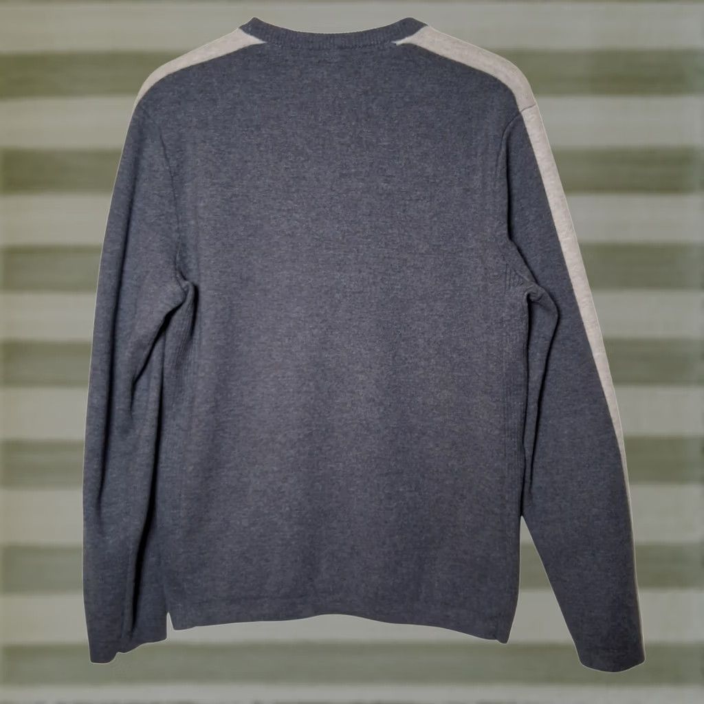 Eddie Bauer Eddie Bauer Sweater Men M Blue Pullover Crew Neck Long Sleeve Gray Retro Stripe Sleeve Knit Regular Cotton/Poly/Rayon? Size US M / EU 48-50 / 2 - 1 Thumbnail