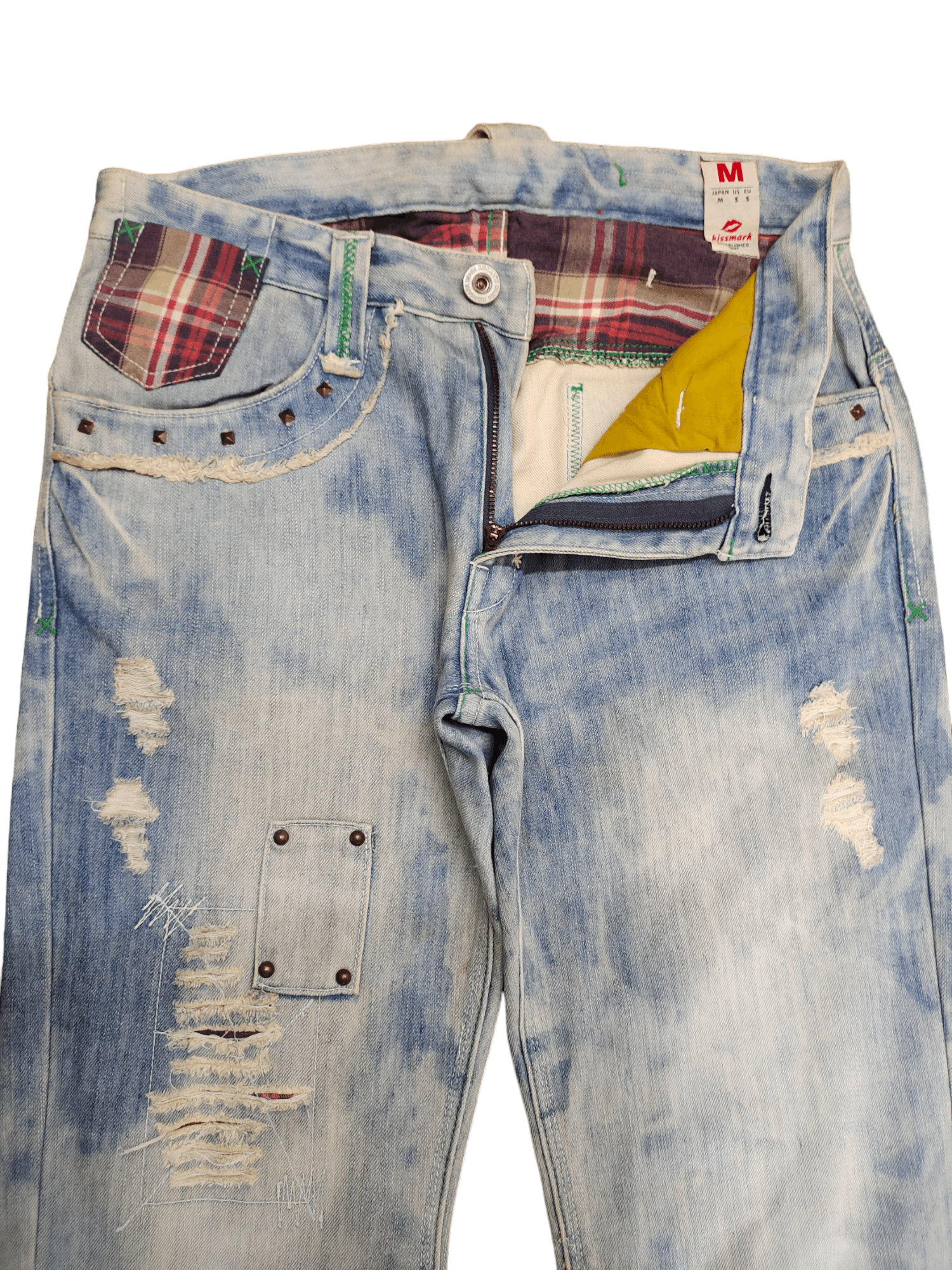 Kapital Loose Jeans Kissmark Distress Faded Patchwork Jeans Y2k Size US 32 / EU 48 - 9 Thumbnail