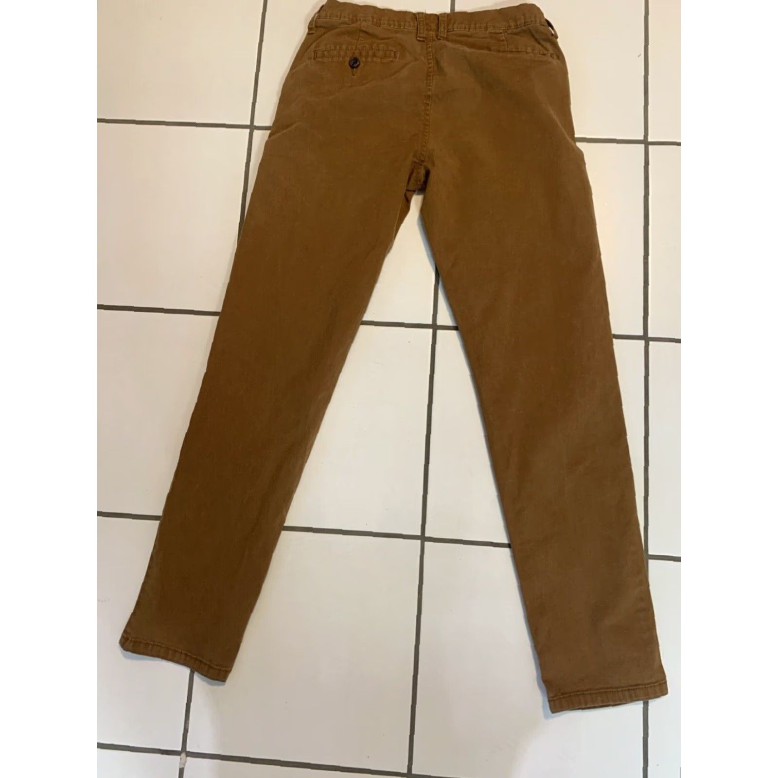 Vintage VINTAGE AriZona Brown Chino Pants Slim 29x32 Men’s 98% Cotton 2% Spandex Flat Front Belt Loops Slim Fit Casual Business Professional Size US 29 - 2 Thumbnail