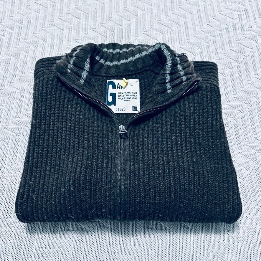 Gap Vintage Gap brown zipper cardigan Size US L / EU 52-54 / 3 - 1 Thumbnail