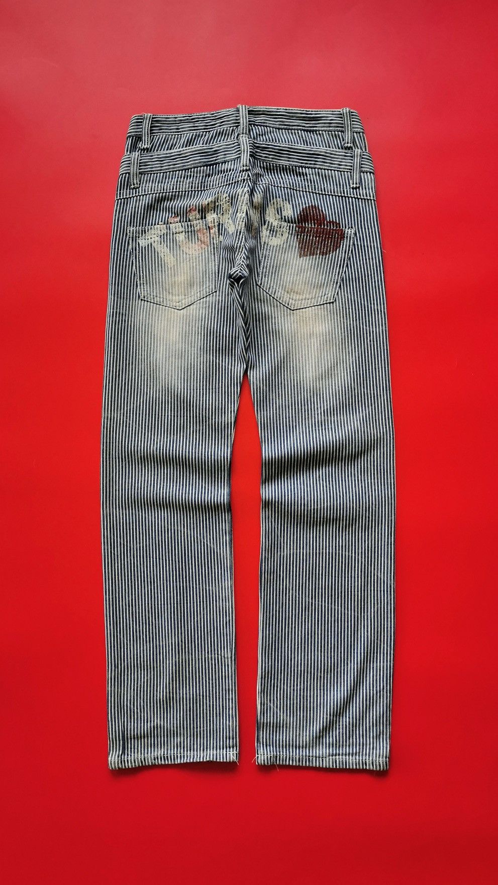 Kapital Colza Japan Hickory Patch Print Double Waist Jeans Size US 30 / EU 46 - 6 Thumbnail
