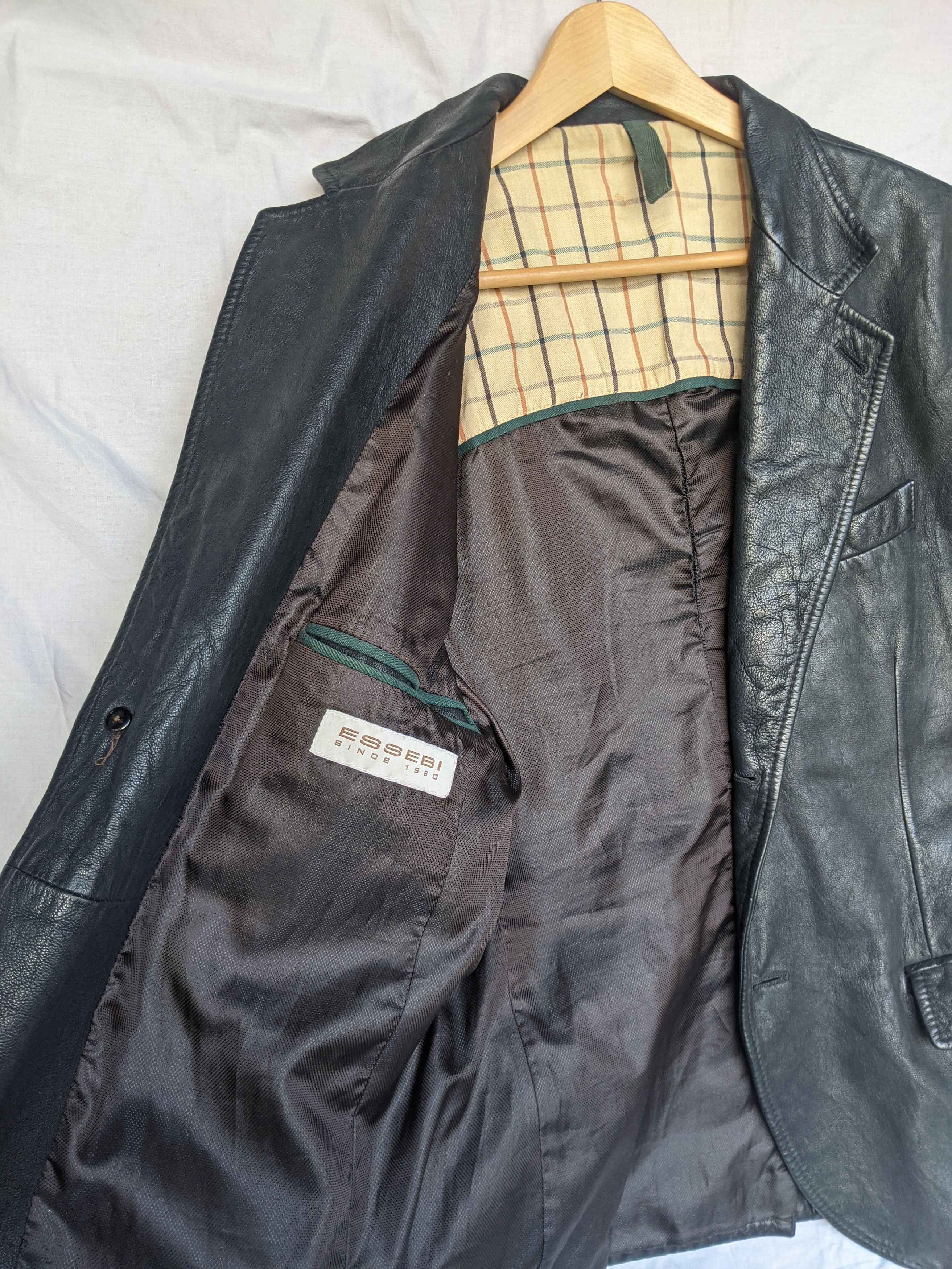 Genuine Leather Essebi Leather Jacket Blazer Vintage Avirex Gucci Barbour Size US L / EU 52-54 / 3 - 9 Thumbnail