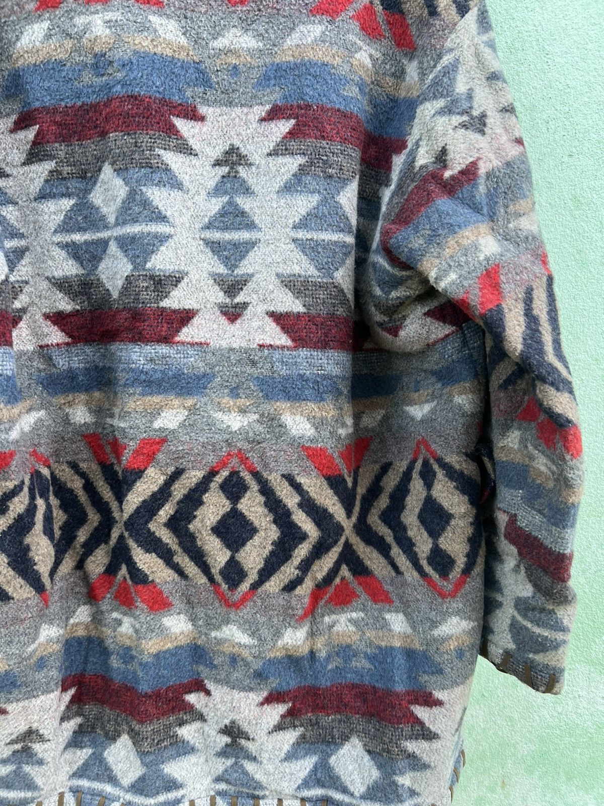 Japanese Brand SABUROKU Japan Aztec Southwestern Wool Blanket Jacket Native Size US M / EU 48-50 / 2 - 19 Thumbnail