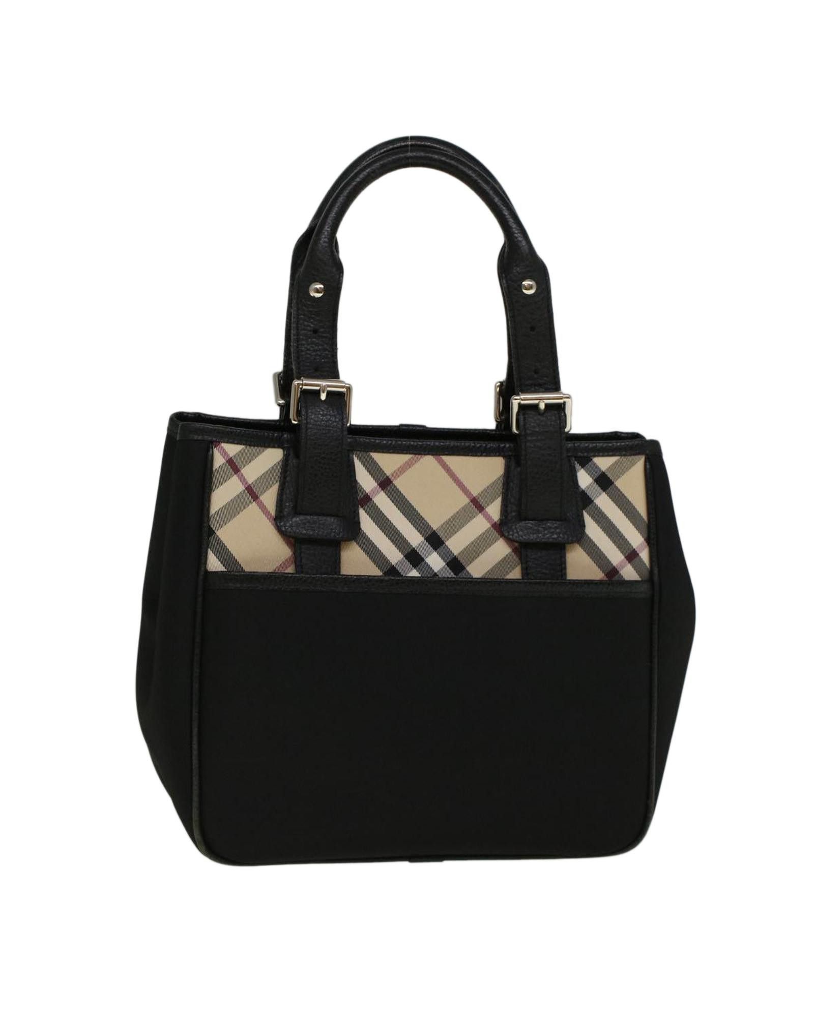 image of Burberry Checked Nylon Hand Bag With Accessories in Beige, Women's