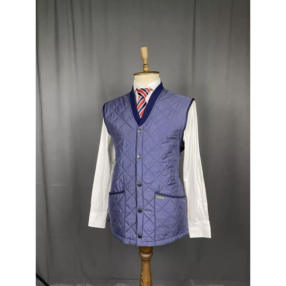 Barbour MINT! Barbour Eskdale Men's Blue Quilted Vest Size L Size US L / EU 52-54 / 3 - 4 Thumbnail