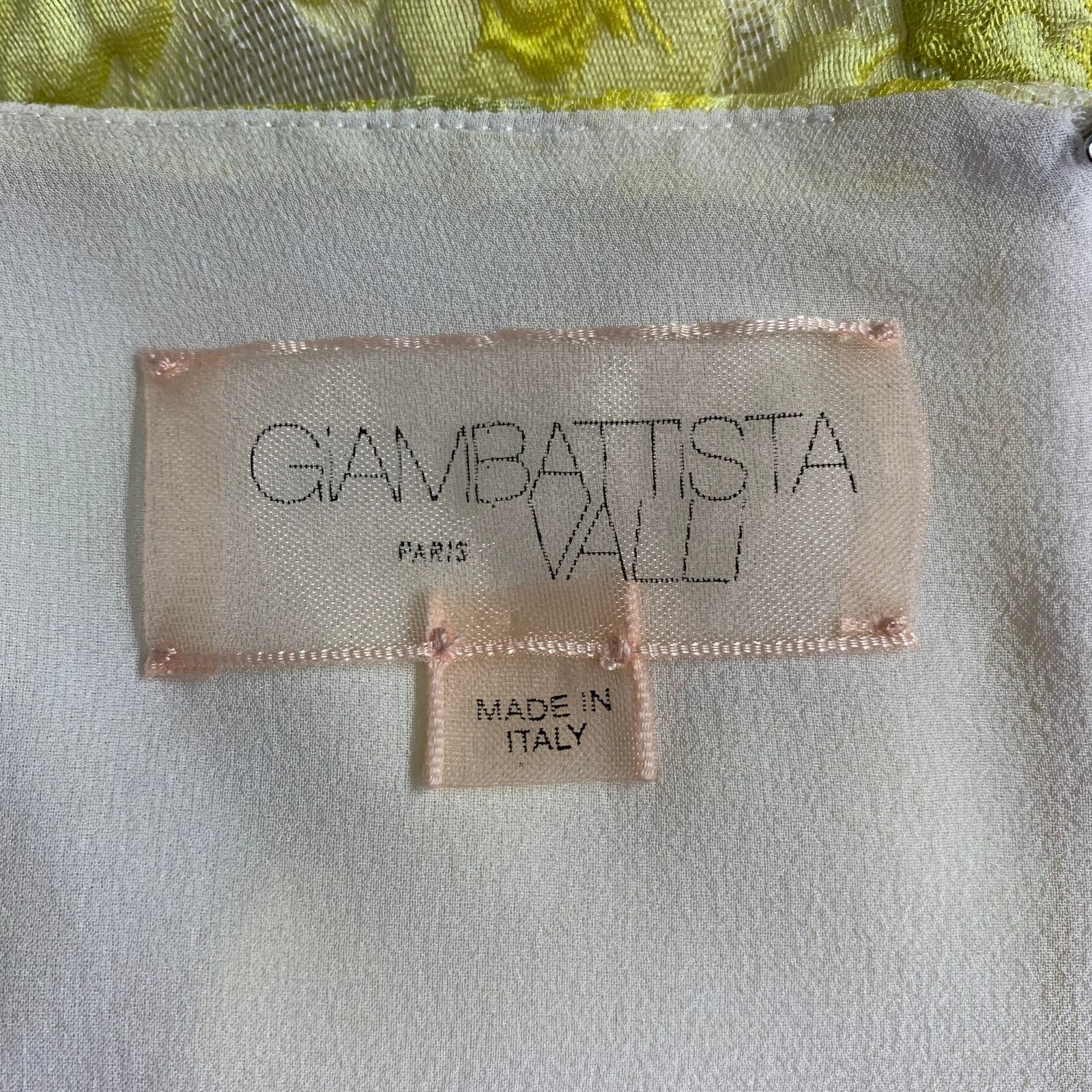 Giambattista Valli GIAMBATTISTA VALLI Yellow Beige Floral Sleeveless Dress Size S / US 4 / IT 40 - 5 Thumbnail