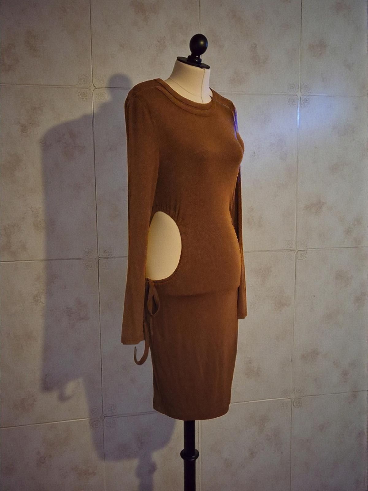 Other Bitter Sweet Medium Brown Side Cutout Dress Size M / US 6-8 / IT 42-44 - 4 Thumbnail
