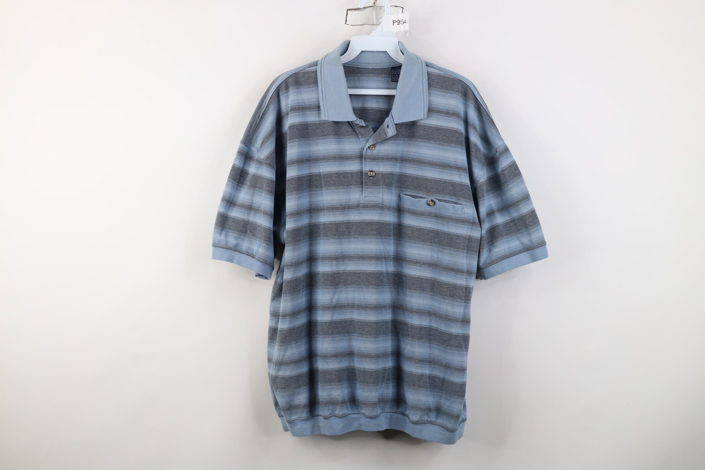 Vintage Vintage 90s Streetwear Block Collared Pullover Polo Shirt Size US XL / EU 56 / 4 - 1 Thumbnail