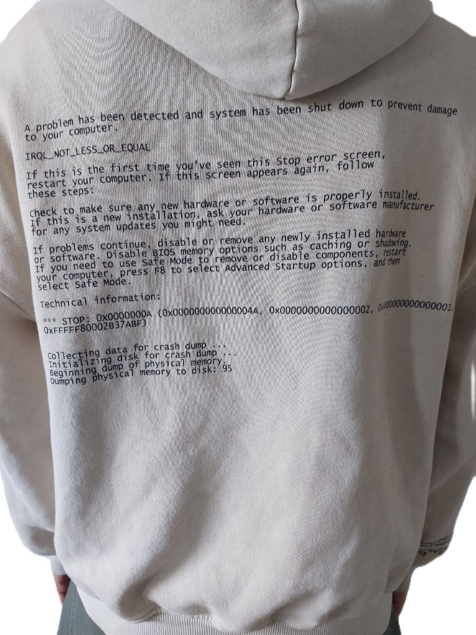 Other Bad Habits Beige Cotton Hoodie Fatal System Error Size M Size US M / EU 48-50 / 2 - 6 Thumbnail