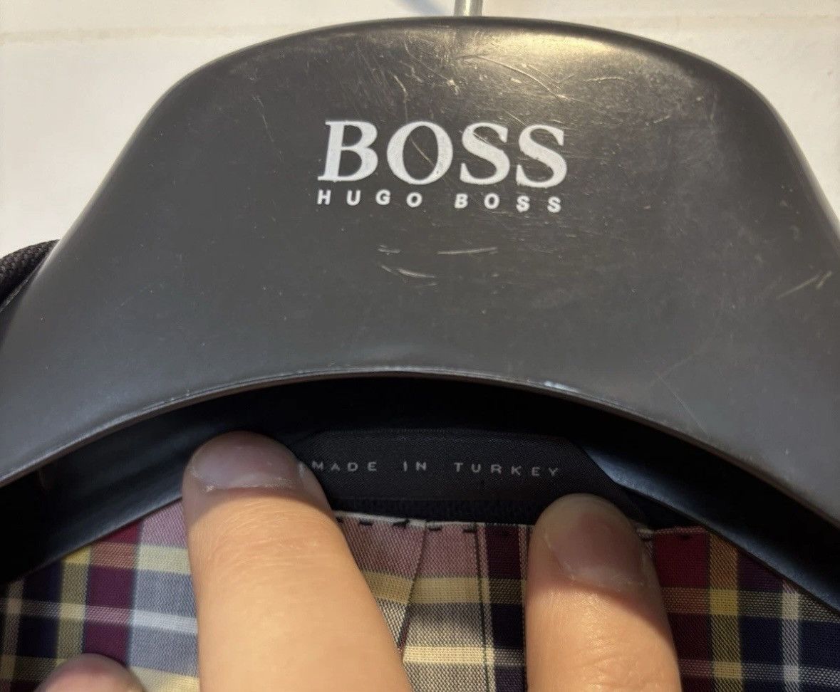 Hugo Boss Hugo Boss Blazer Men's Navy Blue Slim Fit Size 46 Madras Size 46R - 8 Thumbnail