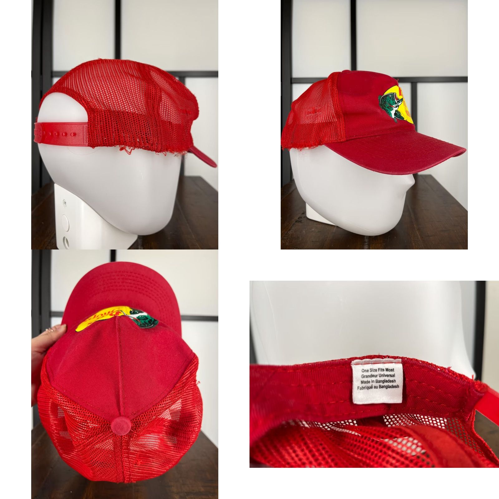 Bass Pro Shops Bass Pro Shops Hat Cap Snap Back Adult One Size Red Cotton Knit Logo Adjustable Mens Hat Size ONE SIZE - 8 Thumbnail
