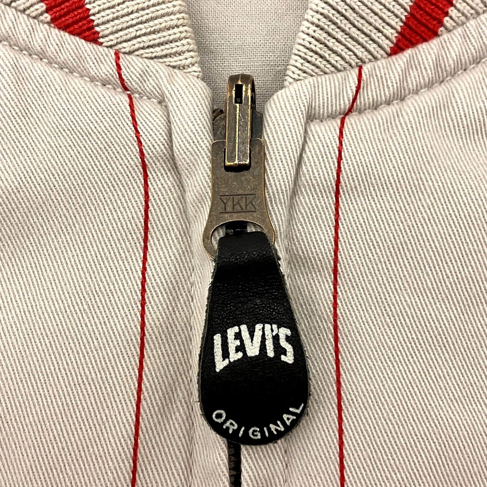 Levi's Levi’s Varsity Jacket Mens Large Cream Red Stripe Bomber Baseball Reversible Size US L / EU 52-54 / 3 - 6 Thumbnail