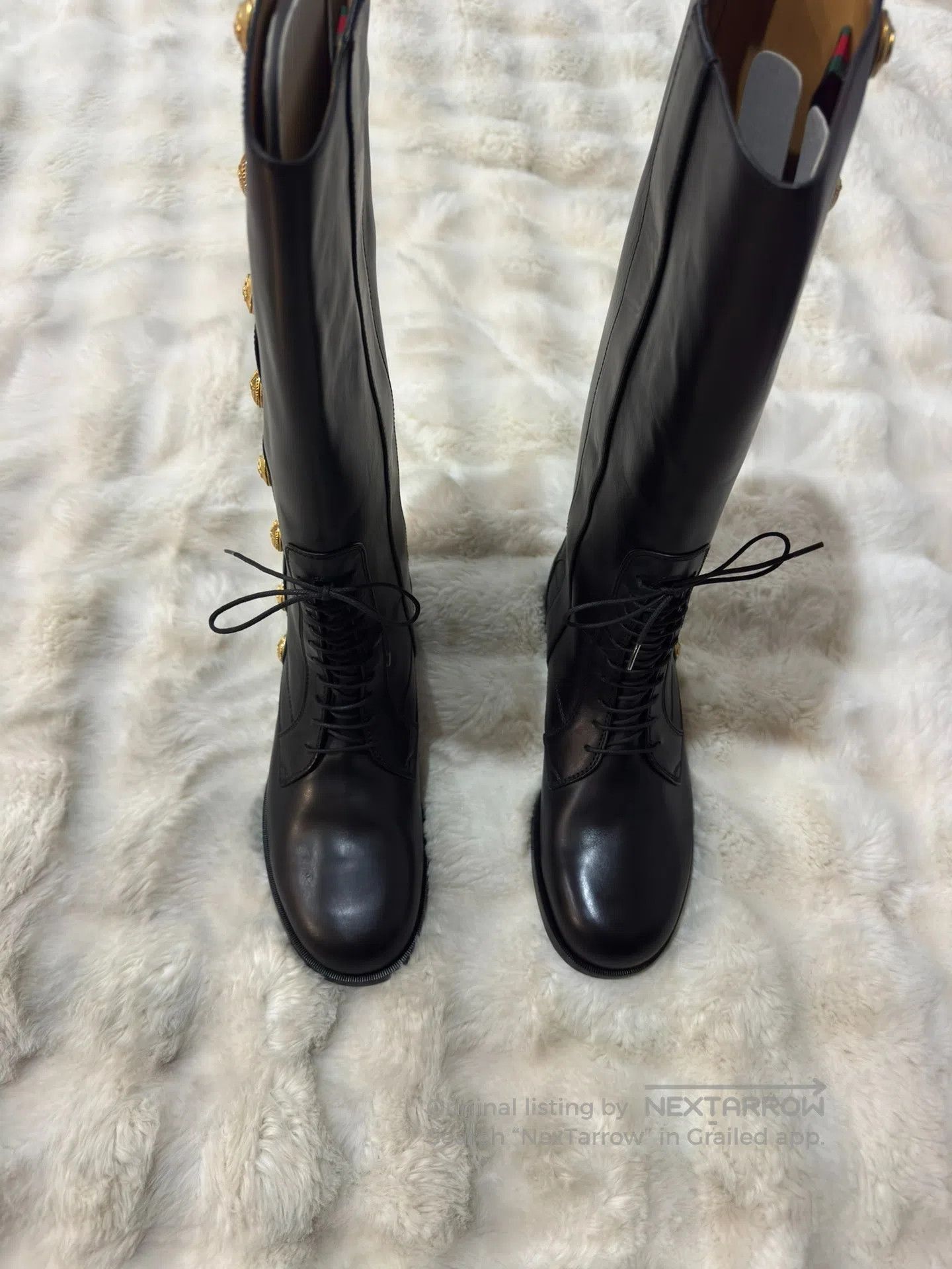 Gucci Guicci Black and Gold Men's Long Boots Cavalier Boots| Size US 10 / EU 43 - 4 Thumbnail