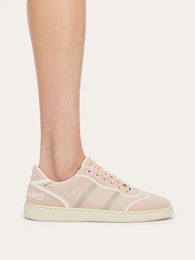 Salvatore Ferragamo o1s1rm0824 Dedalo Knitted Low-Top Sneakers in Pink Size US 10 / EU 43 - 6 Thumbnail
