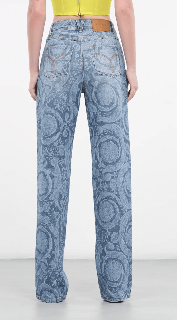 Versace Versace Baroque Print Jeans Gold Medusa Hardware Size 25" / US 0 / IT 36 - 6 Thumbnail