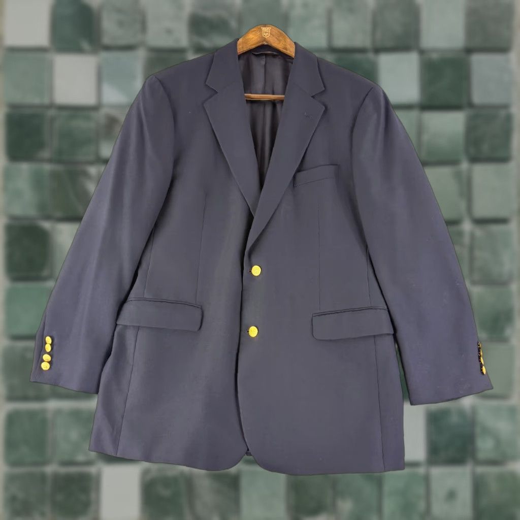 Brooks Brothers Brooks Brothers 346 Blazer Shirt Mens Size 44 Blue Wool Cashmere Business City Classic Designer Size 44R - 1 Thumbnail