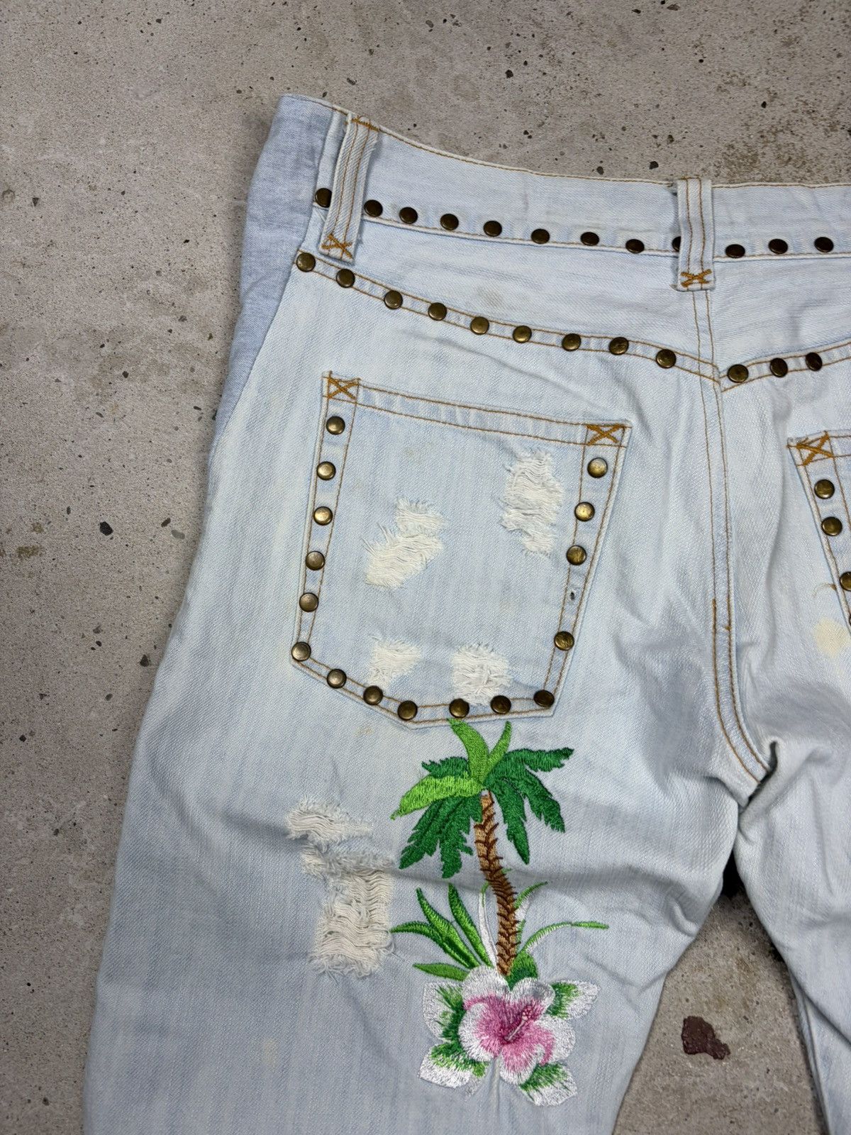 Dolce & Gabbana SS 2006 Dolce & Gabbana Honolulu Embroidery Jeans Denim Size US 35 - 18 Thumbnail