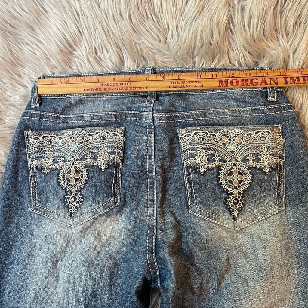 Other Denim Y2K faded cross jeans w detailing size 10 womens Size 32" / US 10 / IT 46 - 5 Thumbnail
