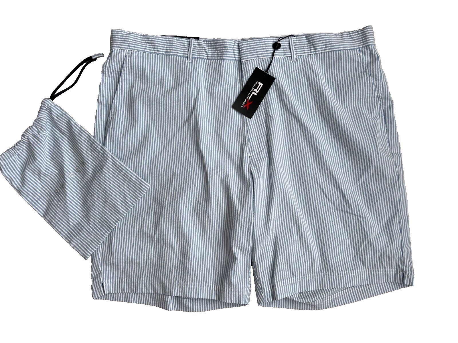 RLX Ralph Lauren RLX Ralph Lauren Tailored Classic Fit Stripe Shorts Blue 40 Size US 40 / EU 56 - 1 Thumbnail