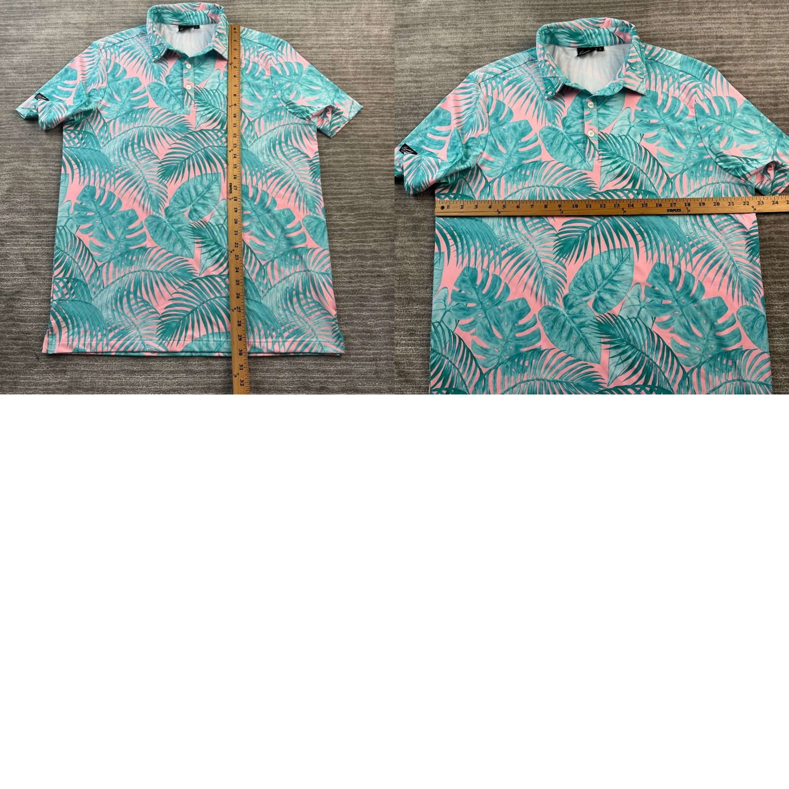 Vintage Sunday Swagger Polo Shirt Mens Large Green Floral Golf Performance Shirt Size US L / EU 52-54 / 3 - 8 Thumbnail