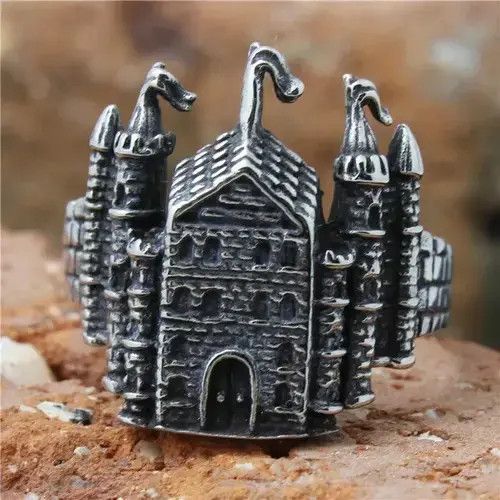 VIBE Castle Ring Gothic Jewelry King House Architect Dark Ages Size ONE SIZE - 1 Thumbnail