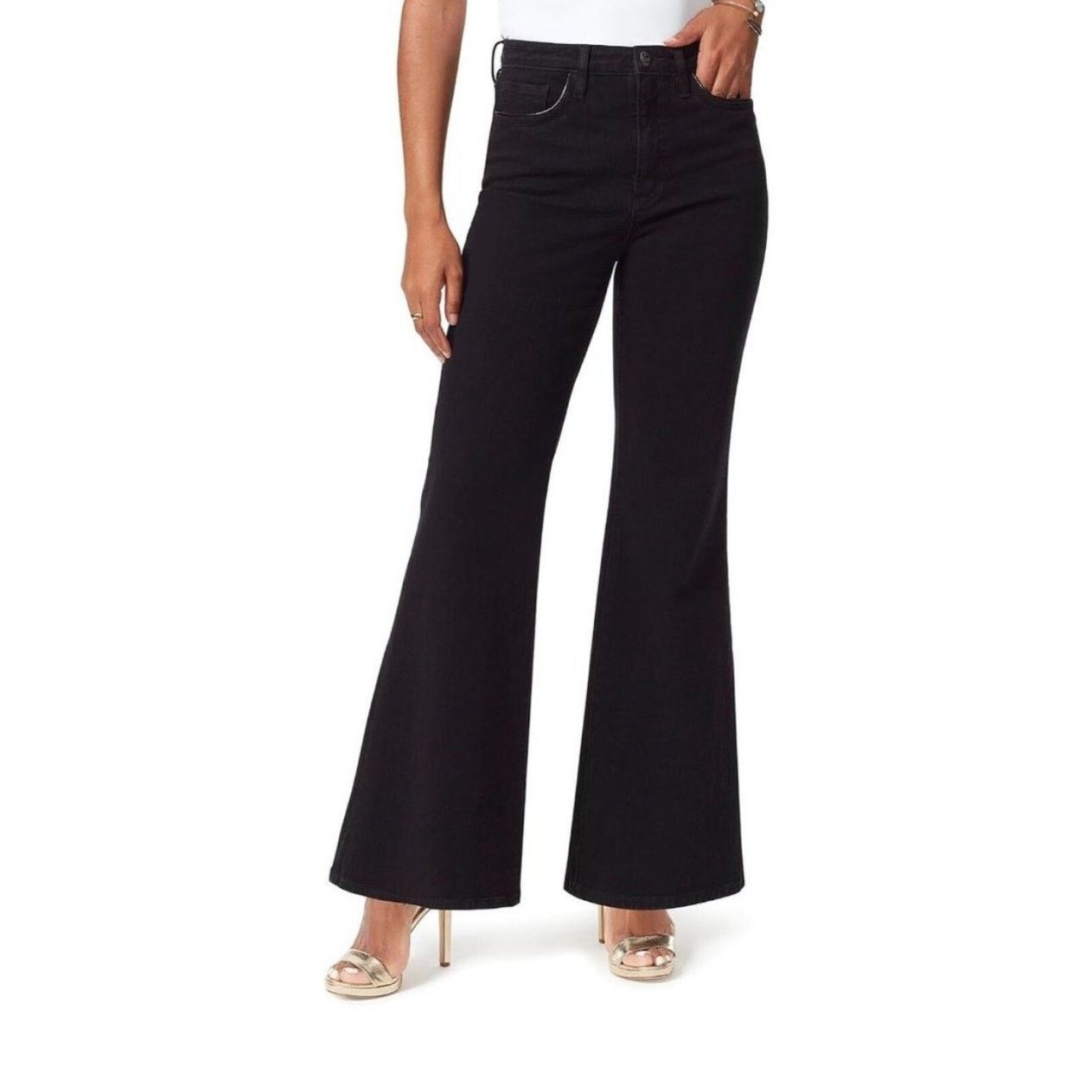 Sam Edelman Sam Edelman Bay Flare Black Jean Trouser Minimalist 30 Size 30" / US 8 / IT 44 - 1 Thumbnail