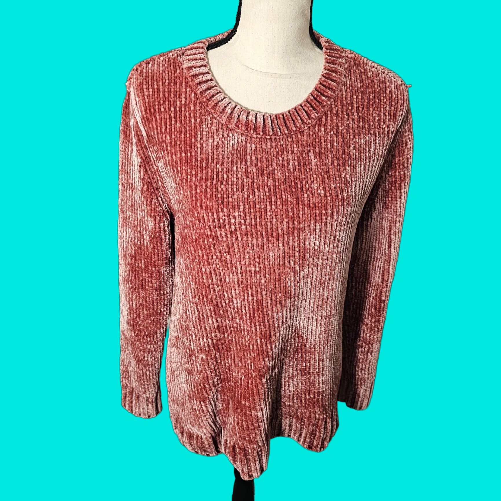 Orvis Orvis Women's Mauve Dusty Pink Crew Neck Long Sleeve Chenille Sweater M - 100% Polyester Knit Pullover Size M / US 6-8 / IT 42-44 - 1 Thumbnail