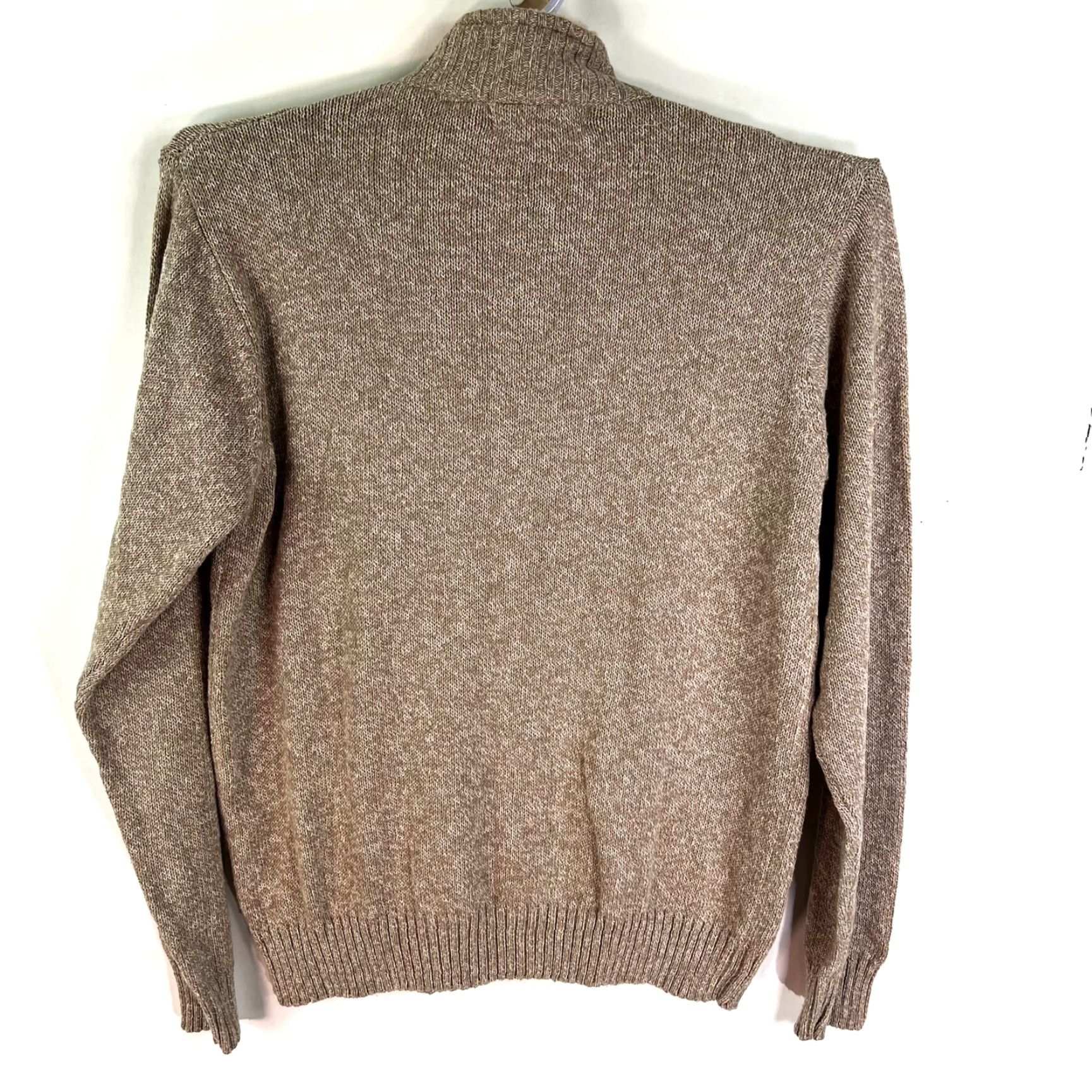 Oscar De La Renta Oscar de la Renta Kitts Twisted Tan Quarter Zip Pullover Mens L Knit Sweater 90s Classic Designer Brown 1/4 Zip Mens Size L Size US L / EU 52-54 / 3 - 6 Thumbnail