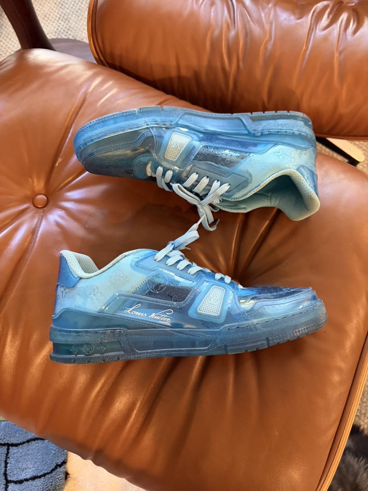 Louis Vuitton Louis Vuitton X Virgil Abloh - LV Trainer Blue Transparent Size US 10 / EU 43 - 6 Thumbnail