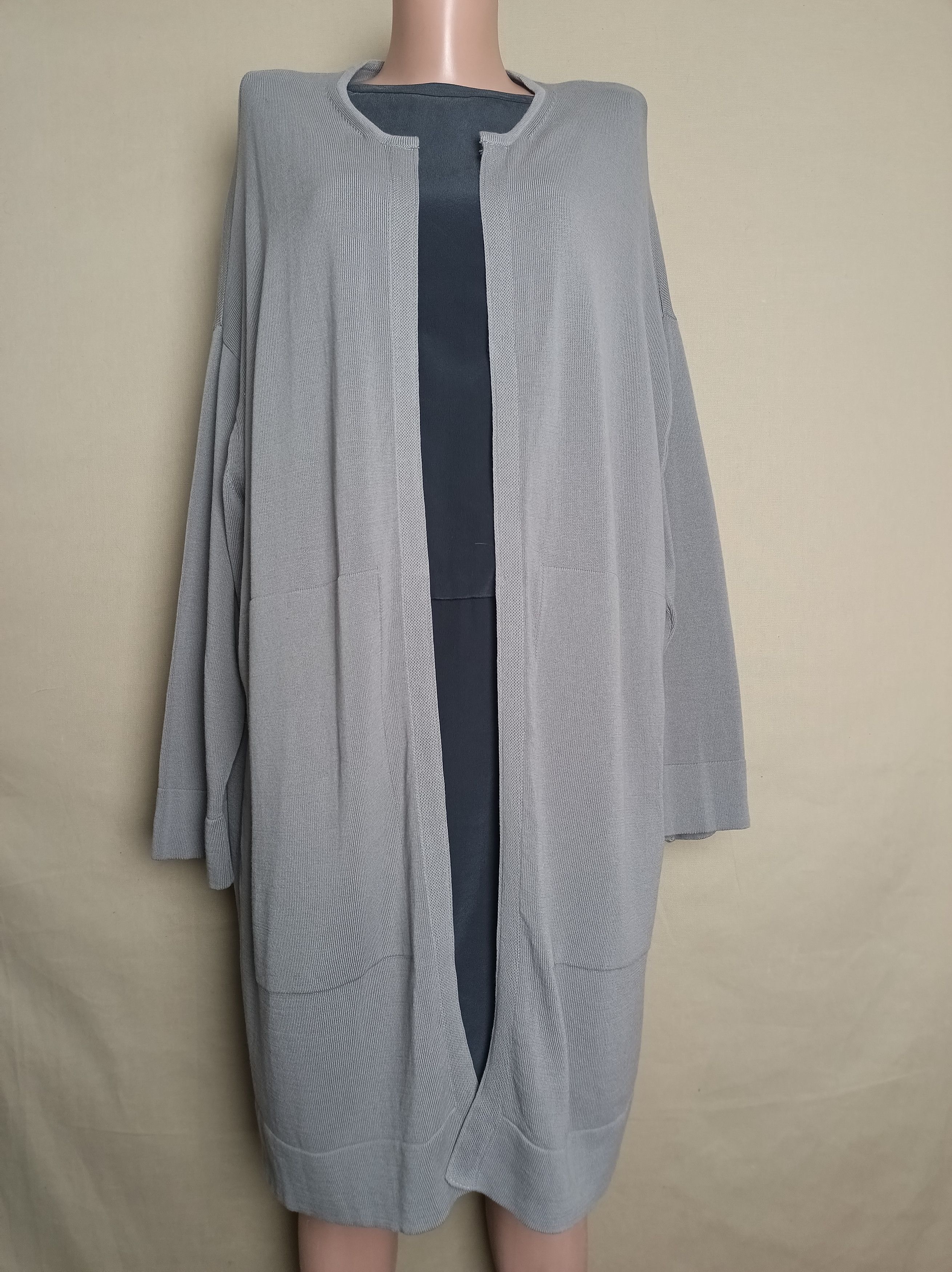 OSKA OSKA Grey Lightweight Cardigan Fine Knit Cotton Sz 2 Size M / US 6-8 / IT 42-44 - 6 Thumbnail