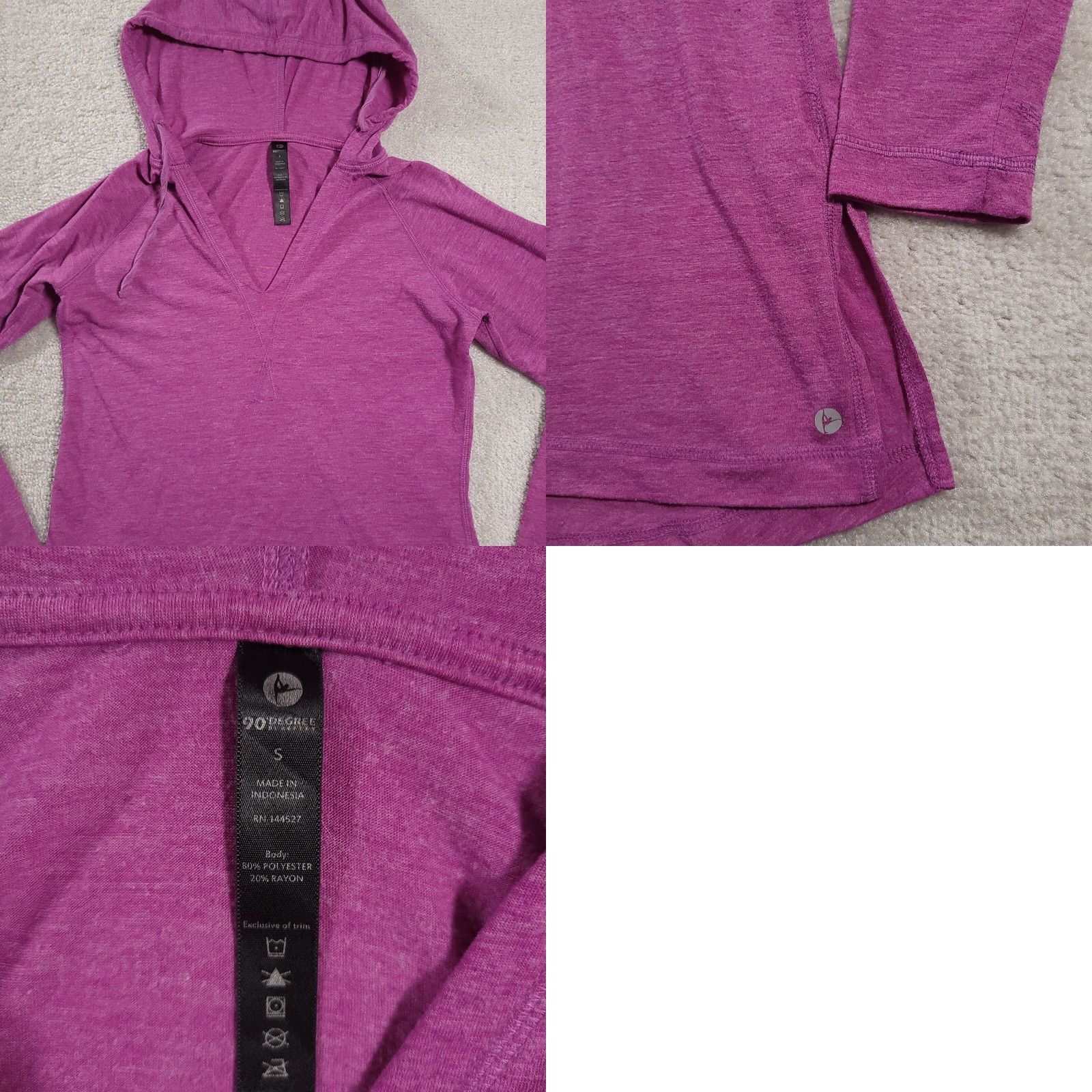 Vintage Women's 90 Degree by Reflex Hoodie Pullover Purple Size S Adults Womens Pullover Hooded Activewear Casual Refelx Blended Polyester Size S / US 4 / IT 40 - 8 Thumbnail