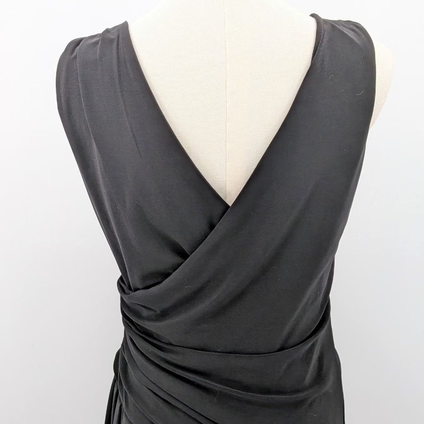Essentials Essential A.B.S. Little Black Dress Faux Wrap Sleeveless Cocktail Sz 4 Dress Black Womens Mini Short 4 Size S / US 4 / IT 40 - 4 Thumbnail
